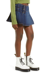 Jupe en jean respirante à boucle personnalisée de haute qualité, longueur genou, pour femme, style urbain, 100 % coton, robe d'été sexy pour femme, service OEM - Product Image 4