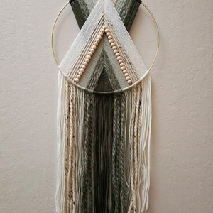 Tapiz de Macramé Bohemio, Diseño Geométrico Abstracto Circular, Fibra Natural, Decoración para el Hogar, Pieza de Arte para Sala de Estar, Un Solo Pieza - Product Image 2
