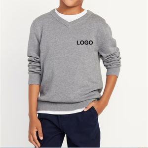 Pulls d'uniforme scolaire de haute qualité pour étudiants, couleur marine, manches longues - Product Image 6