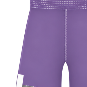 Pantalones Cortos de Rugby Morados y Blancos con Cintura Elástica y Cordón Ajustable, Ropa Deportiva Ligera para Entrenamiento y Partidos - Product Image 3