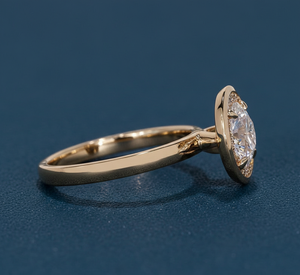 Anillo de Diamante de 1.55 Ct con Certificado IGI, Creado en Laboratorio, Corte Redondo, Halo, Compromiso, VVS2, F, Oro Amarillo, Anillo de Diamante Personalizado al por Mayor - Product Image 3