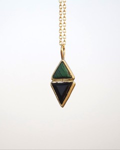 Malachite Tourmaline Pendant <b>Necklace</b> Natural Green Black Gemstone Jewelry Healing Energy Gift Wholesale Supplier - Product Image 1