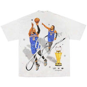 <b>Men's</b> Oversized Short Sleeve T-Shirt with Basketball Player Print and Trophy Design Formal <b>Turtleneck</b> Jersey Fit 100% Cotton - Product Image 1
