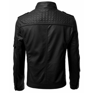 Premium <b>Mens</b> Genuine <b>Leather</b> <b>Jacket</b> Luxury Classic Motorcycle Biker Fashion Soft Comfortable Durable Everyday Winter Outerwear C - Product Image 2