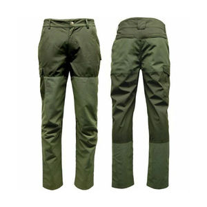 Pantalon de chasse pour homme, design uni, renfort aux genoux, poches zippées, tissu en toile, respirant, coupe-vent, doublure en coton - Product Image 1