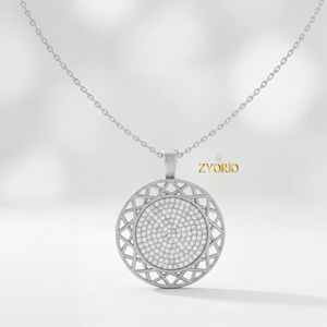 Pendentif géométrique ajouré en or rose avec diamant, en argent sterling, design moderne élégant et luxueux, pour fiançailles et mariage - Product Image 3