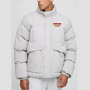 Wholesale Best Quality Fashionable Men's Puffer <b>Jacket</b> Winter Casual Wear Cotton <b>Padded</b> Stand <b>Waterproof</b> Customizable High - Product Image 1