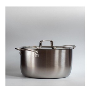 Double Handles Stainless Steel <b>Kitchen</b> Cookware Casserole with Unique Lid - Product Image 1