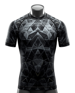 T-shirt de sport à manches courtes pour homme, à séchage rapide, avec motif géométrique, idéal pour la gym - Product Image 1