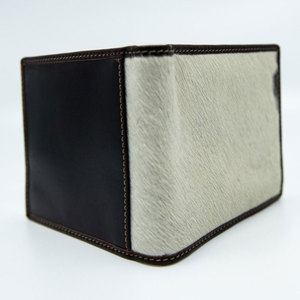 Portefeuille élégant en cuir de vachette pour homme, portefeuille fin à rabat en cuir à poils, fait main, cuir durable de qualité. - Product Image 6