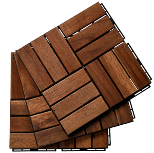 Tuiles de terrasse, plancher de patio-Tuiles extérieures en bois d'acacia imperméables pour une utilisation par tous les temps-Balcon, arrière-cour, intérieur et extérieur - Product Image 3