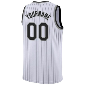 Camiseta de Baloncesto Sublimada Personalizada OEM con Rayas Blancas y Azules, de Secado Rápido, Malla Transpirable, Ropa Deportiva para Hombre - Product Image 2
