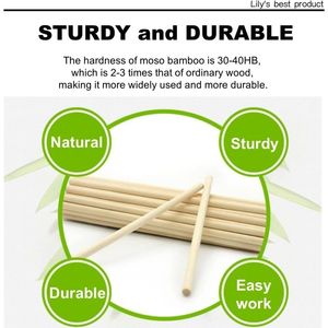 10 Pezzi Bastoncini di Bambù 3/8 X 6 Pollici, Assortimento di Legno Duro, Aste in Legno per Artigianato, Falegnameria e Progetti Artistici - Product Image 3