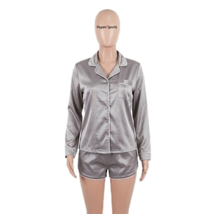 Conjunto de Pijama de Verano de 2 Piezas para Mujer, Personalizado, Orgánico, de Spandex/Algodón, Estilo Vintage, Transpirable, Talla Grande, Ropa de Dormir Corta - Product Image 3