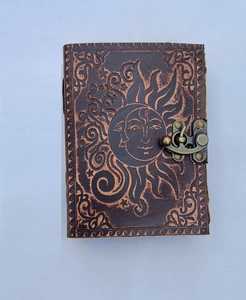 Leather Journal Embossed Hardcover Vintage <b>Lock</b> Book of Shadows - Product Image 4