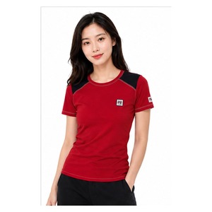 T-shirt femme OEM 2 couleurs, 100% coton, coupe oversize, épaules tombantes, col rond, respirant, écologique, été - Product Image 1