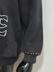 Sweat à capuche ample en strass délavé - Noir délavé |   Sweat-shirts et sweats à capuche pour hommes - Product Image 6