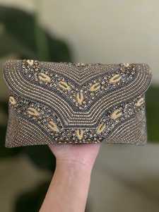 Beaded Hand Embroidered <b>Purses</b> Artisanal Evening Shoulder Bags Designer <b>Crossbody</b> <b>Purses</b> Luxury Wedding Handbags - Product Image 3