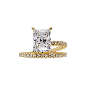 Anillos de boda clásicos de oro puro de 14K y 18K con diamante radiante solitario cultivado en laboratorio de 1CT, 2CT, 3CT, certificado por IGI, para mujer - Product Image 1