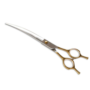 Self Cleaning Luxury-Stainless Steel Adjustable Screw Pet Grooming Curved <b>Scissors</b> Razor Edge Blade OEM at Factory Prices - Product Image 6