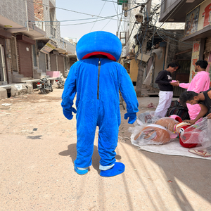 Blue Cartoon Cat Mascot <b>Costume</b> Plush Character Outfit for Events Parties Promotions and Entertainment Shows - Product Image 2