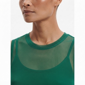 Débardeur transparent en maille pour femme, vente en gros personnalisée, gilet sans manches en maille transparente pour femme - Product Image 4