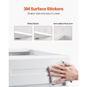 Mobile Base Bianco Shaker da 18 Pollici Non Assemblato con Cassetto, 24 Pollici L x 34,5 Pollici H, 18 Pollici L x 24 Pollici P, Pronto per l'Assemblaggio, per Cucina - Product Image 4