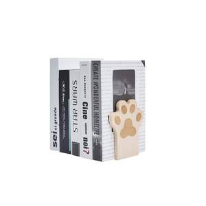 Sujetalibros de Madera con Recubrimiento Natural, Sujetalibros Decorativos de Madera con Forma de Pata para Estantes, Escritorio, Hogar, Decoración de Biblioteca - Product Image 6