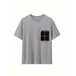 Conjunto Cómodo de Camiseta, Pantalones Cortos y Pantalones Largos - Lavable a Máquina, Tela Elástica, Diseño a Cuadros Opaco, Ropa de Estar por Casa - Product Image 2