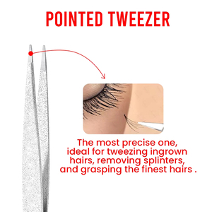 Pince à épiler professionnelle en acier inoxydable pour sourcils et extensions de cils, épilation des poils du visage et des poils incarnés - Product Image 3