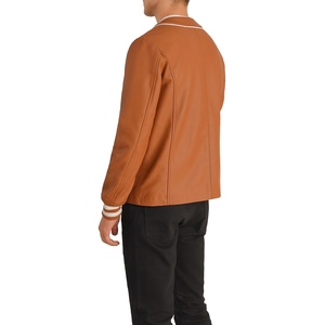 Offre Spéciale personnalisé unisexe qualité supérieure imperméable respirant hiver col en V coupe-vent Bomber manteau laine soie veste en cuir - Product Image 5