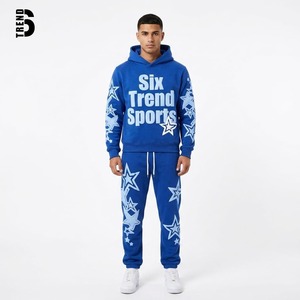 Conjunto Deportivo Personalizado Unisex para Hombre, Sudadera con Capucha y Pantalones de Felpa Gruesa, 2 Piezas, Venta al Por Mayor, con Impresión Personalizada - Product Image 1