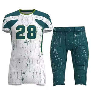 Uniforme de football américain personnalisé pour adultes, taille plus, maillot sublimé, pantalon, manches courtes, tenue d'entraînement - Product Image 4