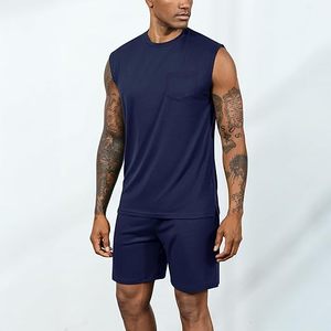 Men's Summer Casual 2 Piece Shorts Set Breathable Short Sleeves T-Shirt & Shorts Tracksuit Lightweight <b>Athletic</b> Lounge Outfit - Product Image 4