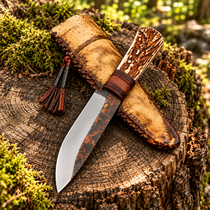 Couteau de survie tactique de camping OEM de 11 pouces, fait main, en acier à haute teneur en carbone, à lame fixe de type Drop Point, avec manche en corne, qualité industrielle - Product Image 5