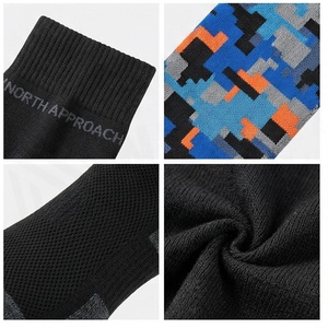Knee High <b>Socks</b> Camouflage Pattern Blue Black Breathable Cycling <b>Socks</b> for Adults Spring Season - Product Image 4