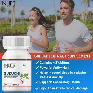 Capsules d'extrait de tige de Guduchi 500mg, extrait ayurvédique à base de plantes Giloy Tinospora Cordifolia, 60 capsules végétariennes - Product Image 2