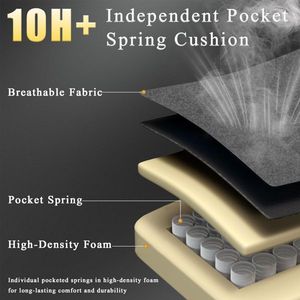 Chaise de jeu ergonomique avec coussin à ressorts ensachés, repose-pieds, soutien lombaire réglable, tissu respirant et durable, chaise d'ordinateur - Product Image 2