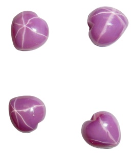 Rubis étoilé taille cœur 12x12 mm 8,5 carats, cabochon opaque poli créé en laboratoire avec effet étoile à 6 branches pour la fabrication de bijoux - Product Image 5
