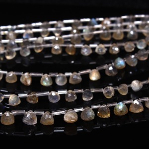Cuentas de labradorita natural facetadas en forma de gota para la fabricación de joyas - Product Image 1