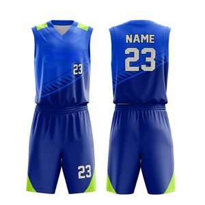 Ensemble d'uniformes de basket-ball personnalisés, jaune et violet, impression par sublimation, jersey unisexe en polyester respirant pour adultes avec numéro 23 - Product Image 1