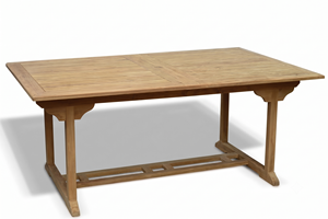Mesa de Comedor Rectangular Extensible de Teca Sólida, Estilo Moderno, Resistente, No Impermeable, para Jardín, Playa, Cocina, Hotel - Product Image 2