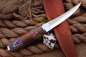 Professional Fillet <b>Knife</b> Colorful Pukka Wood <b>Handle</b> Fish Cleaning <b>Knife</b> OEM ODM - Product Image 2