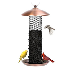 Comedero para Pájaros de Hierro Resistente a la Oxidación con Diseño Artístico y Jaula Protectora Anti-Ardillas para Decoración de Jardín - Product Image 3