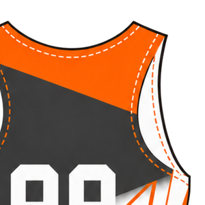 Maillot de compétition sans manches Orange et Charbon pour homme, uniforme de performance pour la course, personnalisable, vente en gros, pour équipes sportives - Product Image 5