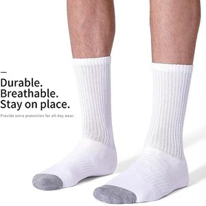 Lot de 10 chaussettes de sport en coton respirantes à semelle coussinée côtelées pour hommes, entraînement, course à pied, noir - Product Image 3