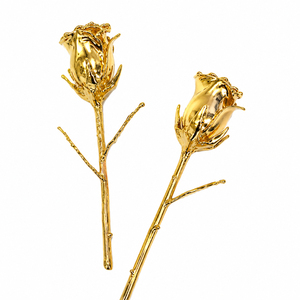 Rose éternelle plaquée or 24 carats de luxe, véritable rose trempée dans l'or pur avec boîte cadeau, fleur dorée éternelle à vendre en gros - Product Image 3