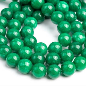 Cuentas sueltas de cuarzo de color verde esmeralda para la fabricación de joyas, pulseras, collares, manualidades y bricolaje. - Product Image 1