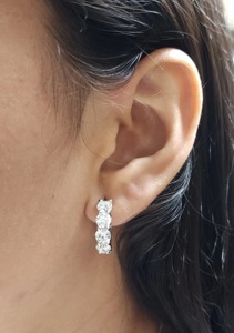 Pendientes de Aro de Oro Sólido de 14K con Diamante Cultivado en Laboratorio de 5 Ct, Joyería de Lujo, Regalo para Mujer, Fiesta, Boda, Aniversario - Product Image 5