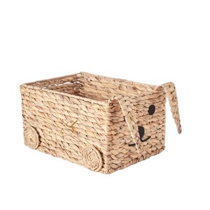 Dog Water Hyacinth Storage <b>Basket</b> Woven Puppy Shaped Toy Organizer Bin Cute Wagon Cartoon Kids Nursery <b>Hamper</b> - Product Image 4